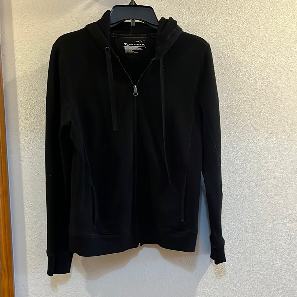 Tek Gear Black Zip-Up Hoodie Ladies Large